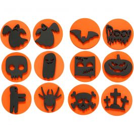Tampons en mousse, Halloween, d 7,5 cm, ép. 2,5 cm, 6 pièces/ 1 Pq. [HOB-28553]