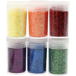 Paillettes, ass. de couleurs, 6x5 gr/ 1 Pq. [HOB-28589]