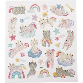 Sticker, Einhorn-Kätzchen, Blatt 15x16,5 cm, 1 Bl. [HOB-29047]