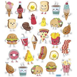 Sticker, Fast Food, Blatt 15x16,5 cm, 1 Bl. [HOB-29079]