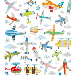 Sticker, Flugzeuge & Hubschrauber, Blatt 15x16,5 cm, 1 Bl. [HOB-29085]