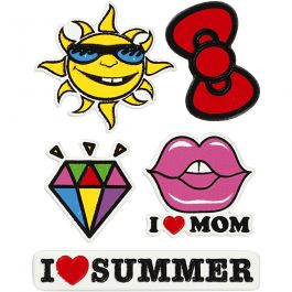Autocollants souples, I Love Mom, feuille 12,2x17,75 cm, 1 flles [HOB-29098]