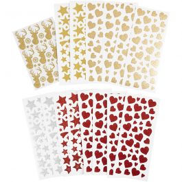 Autocollants scintillants, feuille 10x24+12x18,5 cm, 8 flles/ 1 Pq. [HOB-29113]