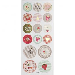 Autocollants pastels, handmade, feuille 10x23 cm, 1 flles [HOB-29157]