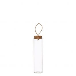 Tube à essai avec bouchon liège et corde Ø3cm et 10cm de haut (12 pièces.) [IFS-29162]