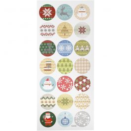 Autocollants de Noël, broderie de Noël, feuille 10x23 cm, 1 flles [HOB-29162]