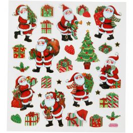 Autocollants, Figurines classiques de Noël, feuille 15x16,5 cm, 1 flles [HOB-291851]