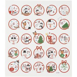 Autocollants, les joies de Noël 1-24, feuille 15x16,5 cm, 1 flles [HOB-291861]