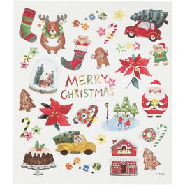Autocollants, tout pour Noël, feuille 15x16,5 cm, 1 flles [HOB-298901]