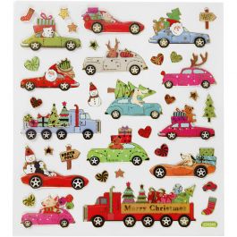 Autocollants, rentrer à la maison pour Noël, feuille 15x16,5 cm, 1 flles [HOB-298961]