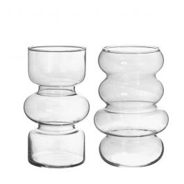 Vase à fleurs Ø10 cm H: 18 cm Transparent (6 Pcs) [IFS-29920]
