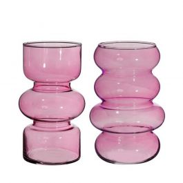 Vase à fleurs Ø10 cm H: 18 cm Rose (6 Pcs) [IFS-29921]