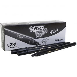BIC Feutre Fin Visa, trait 0,7 mm, noir, 24 pièces/ 1 Pq. [HOB-393084]
