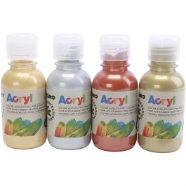 Peinture acrylique de luxe PRIMO, couleurs métalliques, 8x125 ml/ 1 Pq. [HOB-638398]