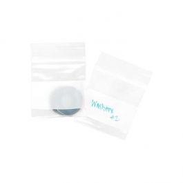 Sachet zip en PE-BD avec fenêtre d'écriture blanche 5,1x5,1cm (100 pièces) [2WE22]