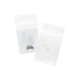 Sachet zip en PE-BD avec fenêtre d'écriture blanche 5,1x7,6cm (100 pièces) [2WE23]