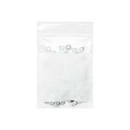 Sachet zip en PE-BD avec fenêtre d'écriture blanche 7,6x10,2cm (100 pièces) [2WE34]
