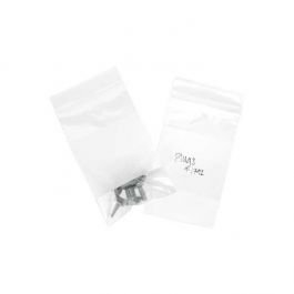 Sachet zip en PE-BD avec fenêtre d'écriture blanche 7,6x12,7cm (100 pièces) [2WE35]