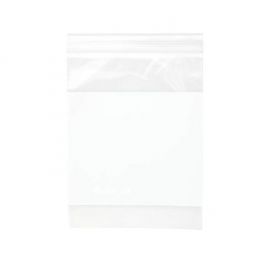 Sachet zip en PE-BD avec fenêtre d'écriture blanche 15,2x15,2cm (100 pièces) [2WE66]