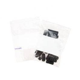 Sachet zip en PE-BD avec fenêtre d'écriture blanche 22,9x30,5cm (100 pièces) [2WE912]