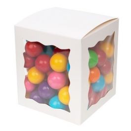 boite en kraft blanc avec fenètres sur 3 cotés 10.2x10.2x11.7 cm (25 pieces) [WGWG349]