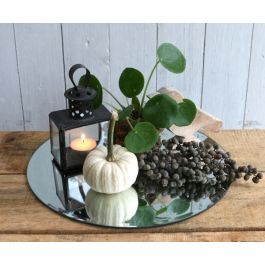 Plateau miroir rond Ø 40cm à bord biseauté (1 pièce) [IFS-30202]