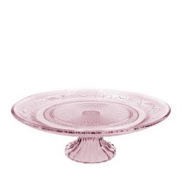 Plateau à tarte Verre avec base Rose Ø18xH: 7,5 cm (1 pc) [IFS-30235]