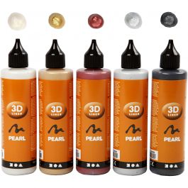 3D Liner, Metallic-Farben, 5x100 ml/ 1 Pck [HOB-30385]