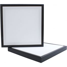 Entoile avec Cadre en Bois, dim. 30x30 cm, 280 gr, noir, blanc, 1 pièce [HOB-6684860]