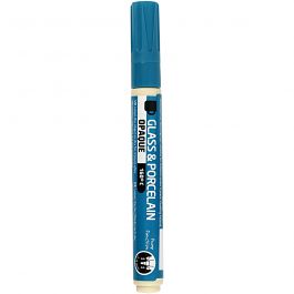 Peinture pour verre et porcelaine, trait 2-4 mm, opaque, turquoise, 1 pièce [HOB-31323]