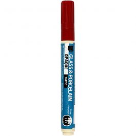 Peinture pour verre et porcelaine, trait 2-4 mm, opaque, rouge foncé, 1 pièce [HOB-31327]