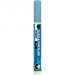 Peinture pour verre et porcelaine, trait 2-4 mm, opaque, bleu clair, 1 pièce [HOB-31329]