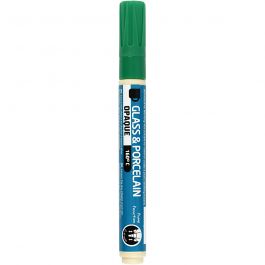Peinture pour verre et porcelaine, trait 2-4 mm, opaque, vert, 1 pièce [HOB-31330]
