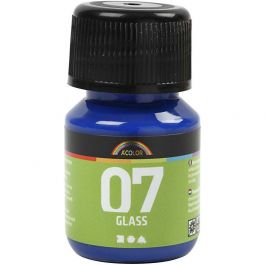 Peinture pour verre A-Color Glass, bleu brillant, 30 ml/ 1 flacon [HOB-31391]