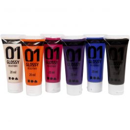 Acrylfarbe Glänzend, Zusätzliche Farben, 6x20 ml/ 1 Pck [HOB-32005]