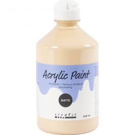 Peinture Acrylique Mate, beige clair, 500 ml/ 1 flacon [HOB-32118]