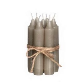 Bougie effilée taupe, 11 cm de haut (lot de 7 pièces) [IFS-32162]