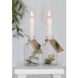 Bougie effilée Blanc, 11 cm de haut (lot de 7 pièces) [IFS-32167]