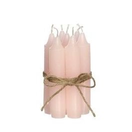 Candle tapered White pink 11cm tall (set of 7 pcs) [IFS-32170]