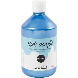 Peinture Acrylique Métallique, Métallisé, bleu, 500 ml/ 1 flacon [HOB-32208]