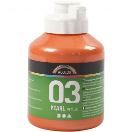 Peinture Acrylique Métallique, Métallisé, orange, 500 ml/ 1 flacon [HOB-32212]