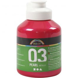 Peinture Acrylique Métallique, Métallisé, rose, 500 ml/ 1 flacon [HOB-32214]