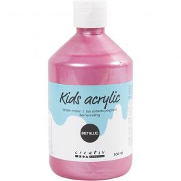 Peinture Acrylique Métallique, Métallisé, rose clair, 500 ml/ 1 flacon [HOB-32216]