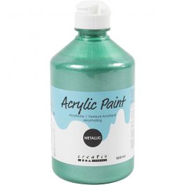 Peinture Acrylique Métallique, Métallisé, vert, 500 ml/ 1 flacon [HOB-32222]