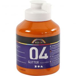 Peinture Acrylique Scintillante, orange, 500 ml/ 1 flacon [HOB-32505]
