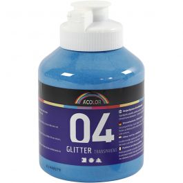 Peinture Acrylique Scintillante, bleu, 500 ml/ 1 flacon [HOB-32506]