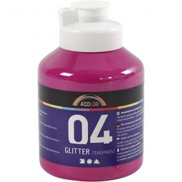Peinture Acrylique Scintillante, rose, 500 ml/ 1 flacon [HOB-32507]