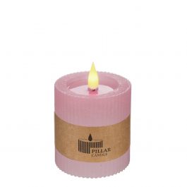 LED-Pfeilerkerze Ø7 h. 7,5cm rosa (1 Stk.) [IFS-32604]