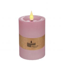LED-Pfeilerkerze Ø7 h. 10 cm rosa (1 Stk.) [IFS-32624]