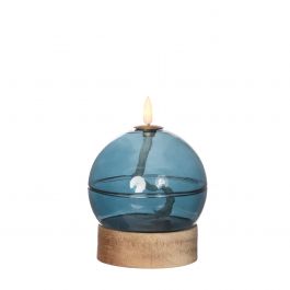 Lampe à huile LED h13,5 Ø10 cm bleu foncé (1 pc) [IFS-32807]